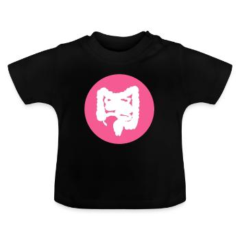 Darm- - Baby Bio-T-Shirt mit Rundhals - Schwarz - Vorne