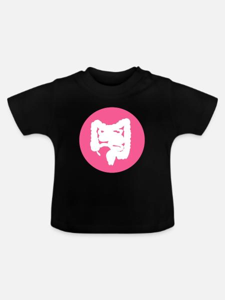 Darm- - Baby Bio-T-Shirt mit Rundhals - Schwarz