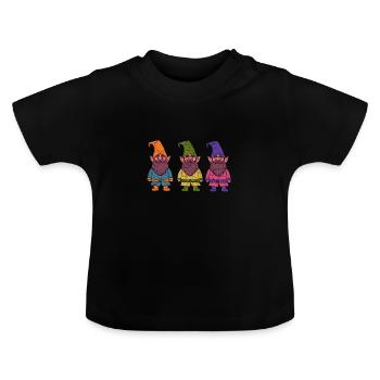 nains - T-shirt bio col rond Bébé - noir - Devant