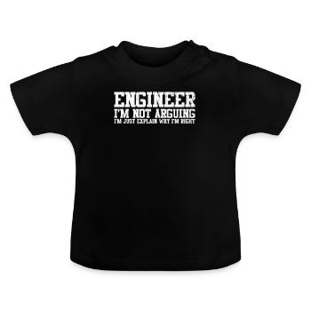 ingénieur - T-shirt bio col rond Bébé - noir - Devant