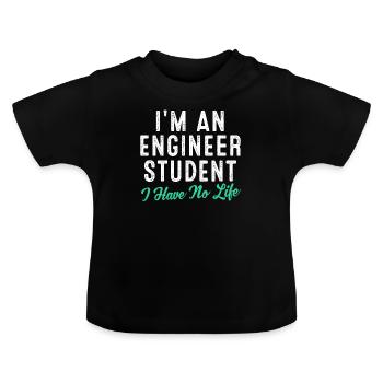 ingénieur - T-shirt bio col rond Bébé - noir - Devant