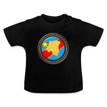 Congo - Congo flag map - Baby Organic T-Shirt with Round Neck - black - Front