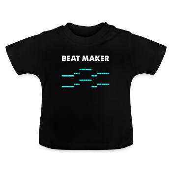 Beat Maker - Baby Bio-T-Shirt mit Rundhals - Schwarz - Vorne