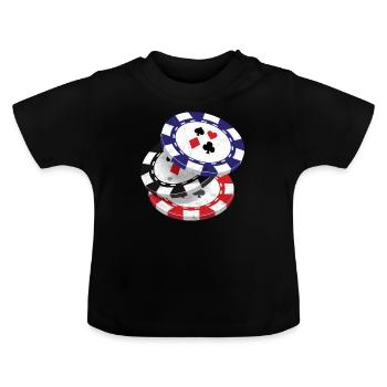 Poker Texas Holdem Pokerface Casino Tout à Vegas - T-shirt bio col rond Bébé - noir - Devant