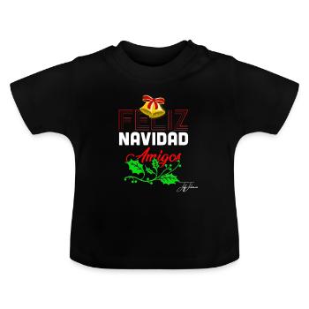 Noël Noël Noël Noël Noël - T-shirt bio col rond Bébé - noir - Devant