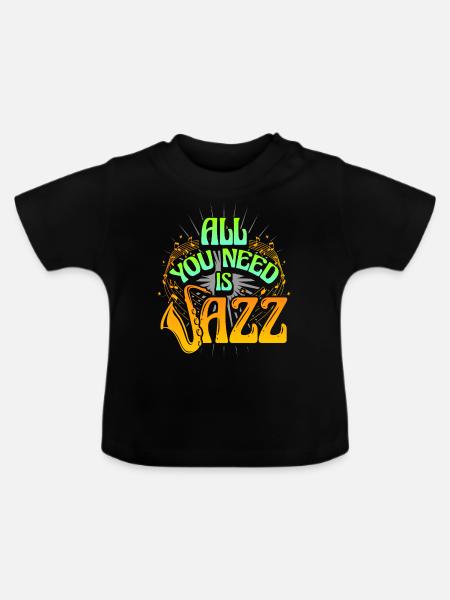 Jazzmusik - Baby Bio-T-Shirt mit Rundhals - Schwarz