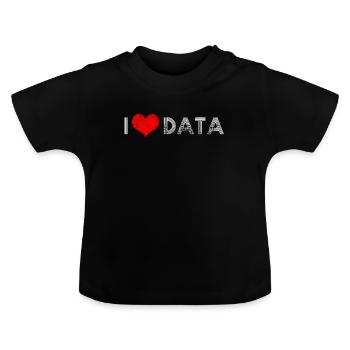 Informatique Mathématiques Données Statistiques - T-shirt bio col rond Bébé - noir - Devant