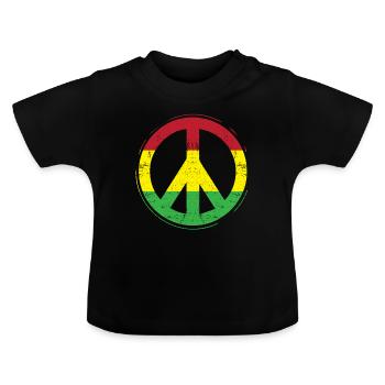 Reggae Peace - T-shirt bio col rond Bébé - noir - Devant