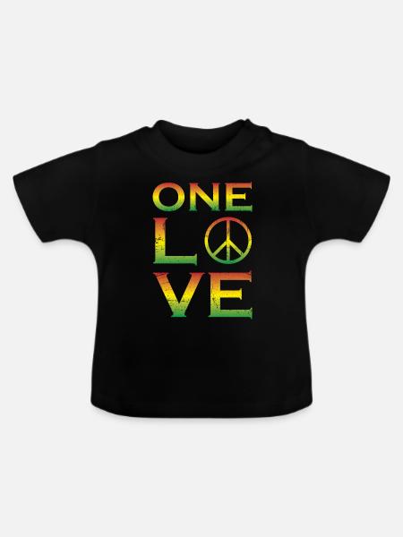Liebe Reggae - Baby Bio-T-Shirt mit Rundhals - Schwarz