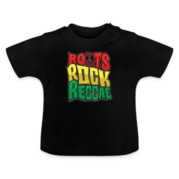 Roots reggae rock - T-shirt bio col rond Bébé - noir - Devant
