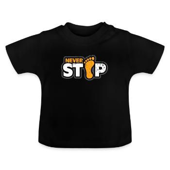 Pieds pied cadeau - T-shirt bio col rond Bébé - noir - Devant