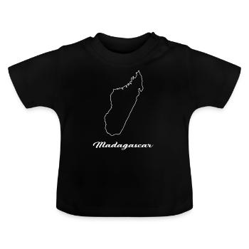 Madagascar map map - Baby Organic T-Shirt with Round Neck - black - Front