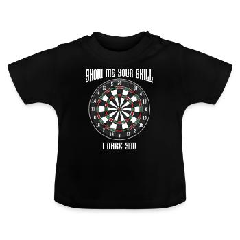 jeu de fléchettes - T-shirt bio col rond Bébé - noir - Devant