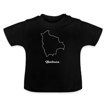 Bolivia map map - Baby Organic T-Shirt with Round Neck - black - Front