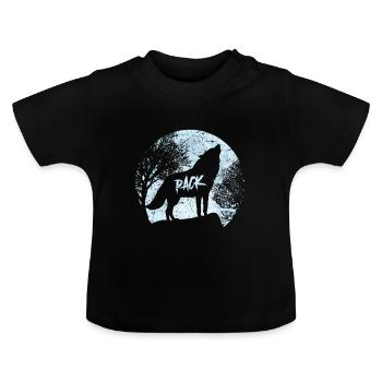 Pack Wolf - Baby Bio-T-Shirt mit Rundhals - Schwarz - Vorne