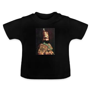 Haile Selassie Emperor of Ethiopia Jah Rastafari - Baby Bio-T-Shirt mit Rundhals - Schwarz - Vorne