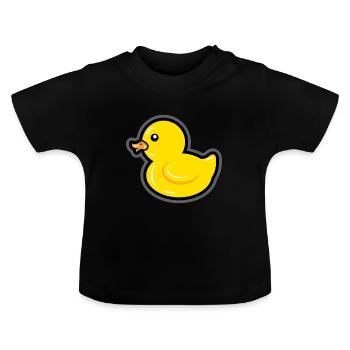 Canard de bain cadeau Quitscheente - T-shirt bio col rond Bébé - noir - Devant