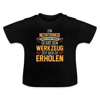 Mechatroniker Mechatronik Beruf KFZ Mechaniker - Baby Bio-T-Shirt mit Rundhals - Schwarz - Vorne