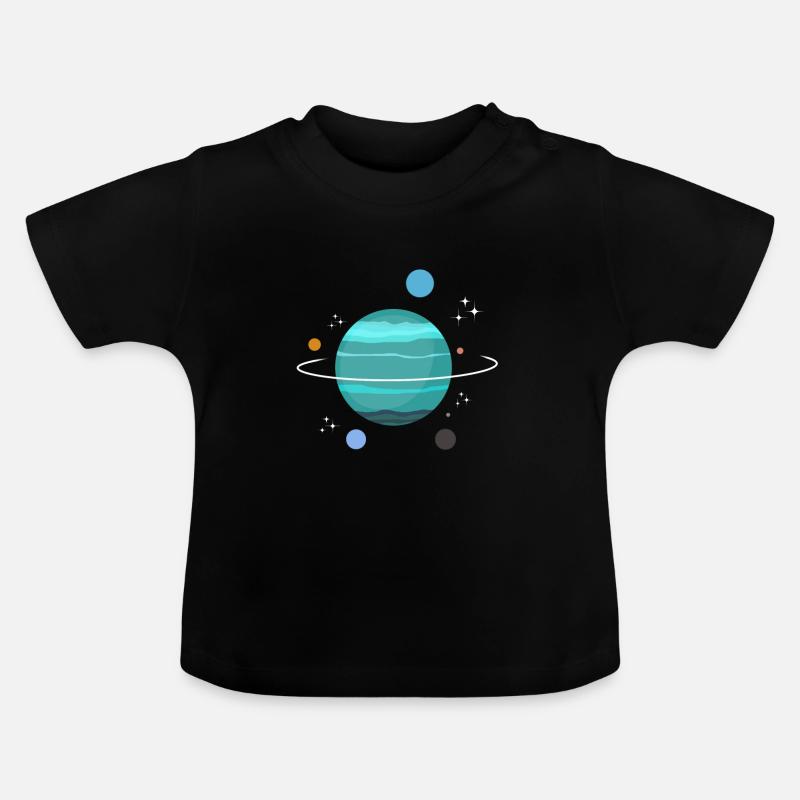 Uranus Planet Gift - T-shirt bio col rond Bébé - noir
