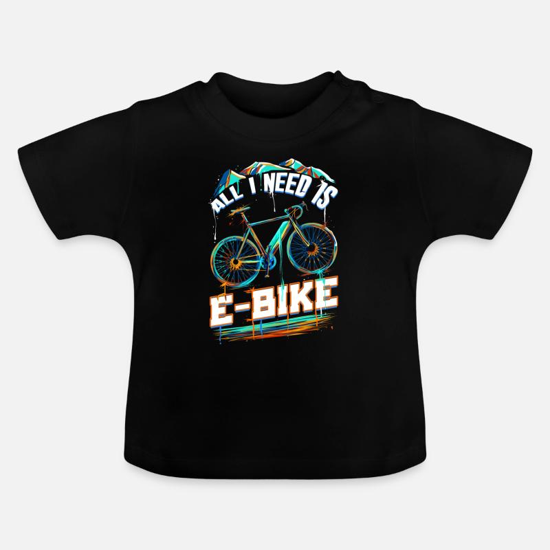 Vélo électrique vélo électrique - T-shirt bio col rond Bébé - noir