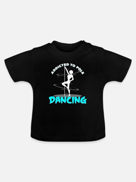 Pole Dance - Baby Organic T-Shirt with Round Neck - black
