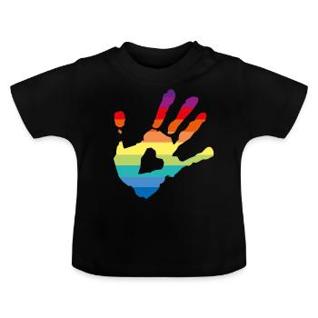 pride - pace - Baby Organic T-Shirt with Round Neck - black - Front