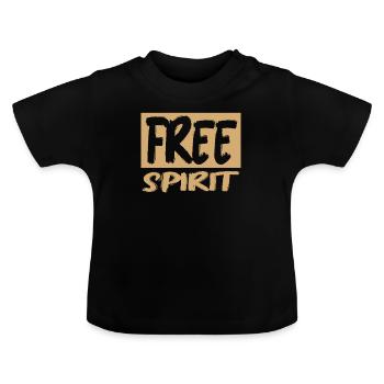 Free Spirit - T-shirt bio col rond Bébé - noir - Devant