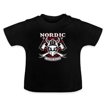 Nordic Walking - Baby Bio-T-Shirt mit Rundhals - Schwarz - Vorne