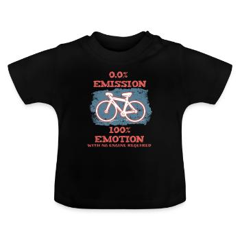Vélo Radel écologique emission émotion cadeau - T-shirt bio col rond Bébé - noir - Devant