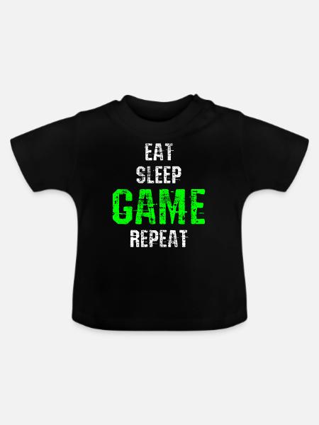 Gamer - Økologisk T-shirt til baby, rund hals - sort