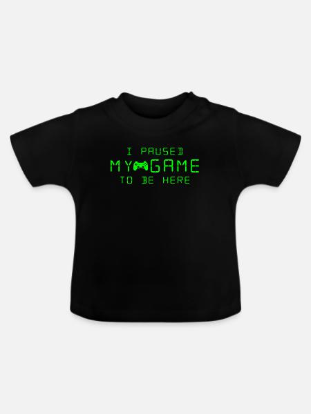 GAME GAMER GAMING - Baby Bio-T-Shirt mit Rundhals - Schwarz