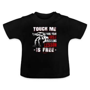 wrestling - Baby Organic T-Shirt with Round Neck - black - Front
