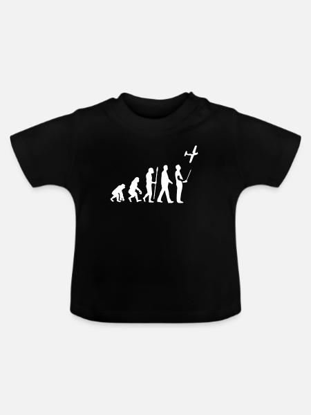 Modellflug Evolution - Baby Bio-T-Shirt mit Rundhals - Schwarz