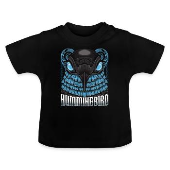 humming-bird - Baby Organic T-Shirt with Round Neck - black - Front