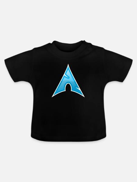 Arch Logo Computer Genius Gift Linux Love Symbol - Ekologisk T-shirt med rund hals baby - svart