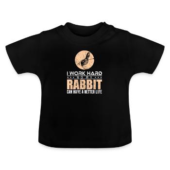 Kaninchen Hase - Baby Bio-T-Shirt mit Rundhals - Schwarz - Vorne