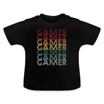 Joueur joueur joueur - T-shirt bio col rond Bébé - noir - Devant