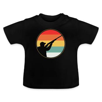 chasse - T-shirt bio col rond Bébé - noir - Devant