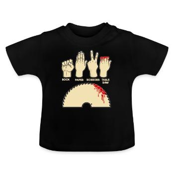 Zimmermann Saege Finger - Baby Bio-T-Shirt mit Rundhals - Schwarz - Vorne