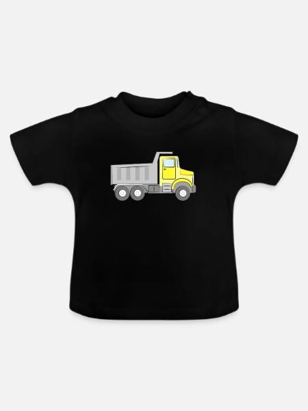 Kipplaster - Baby Bio-T-Shirt mit Rundhals - Schwarz