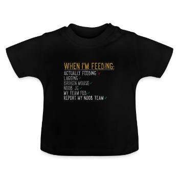 Noob Lol Füttern Geschenk - Baby Bio-T-Shirt mit Rundhals - Schwarz - Vorne