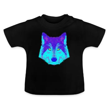 Wolf EDM - Baby Bio-T-Shirt mit Rundhals - Schwarz - Vorne