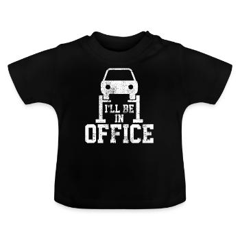 Auto mechanic workshop - Baby Organic T-Shirt with Round Neck - black - Front