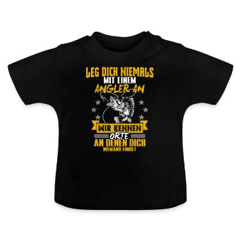 Ne jamais s’en prendre à un pêcheur - T-shirt bio col rond Bébé - noir - Devant