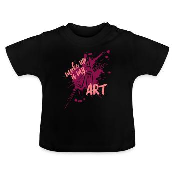 Make-up Artist Make-up Make-up Beauty Gift - Baby Organic T-Shirt with Round Neck - black - Front