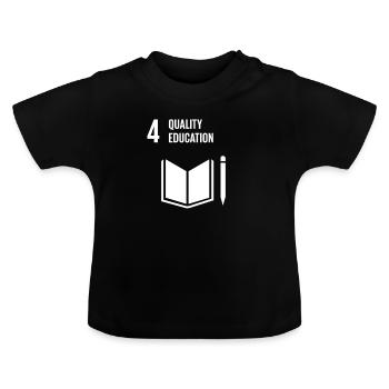 4 objectifs globaux d'éducation de qualité - T-shirt bio col rond Bébé - noir - Devant