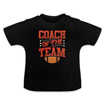 Feld Rugby-Trainer - Baby Bio-T-Shirt mit Rundhals - Schwarz - Vorne
