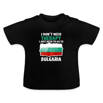 Bulgarien - Baby Bio-T-Shirt mit Rundhals - Schwarz - Vorne