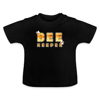 Apiculteur en nid d'abeille - T-shirt bio col rond Bébé - noir - Devant