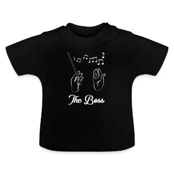 Conductor - The Boss - Baby Organic T-Shirt with Round Neck - black - Front